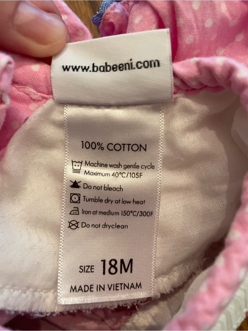 Pink Polka Dot Smocked Dress with Princess embroidery - Picture 5 of 5